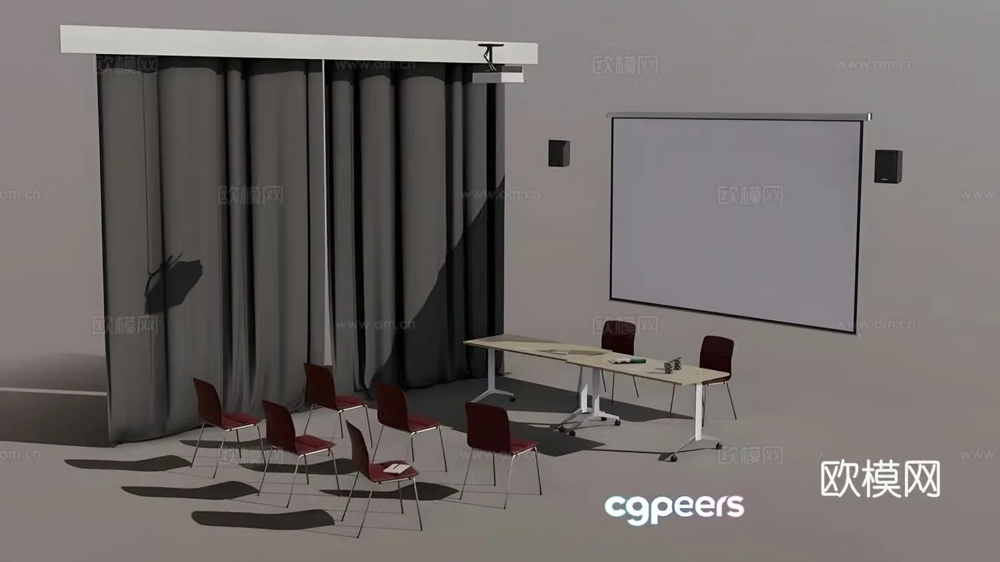 Conference room furniture 3d model