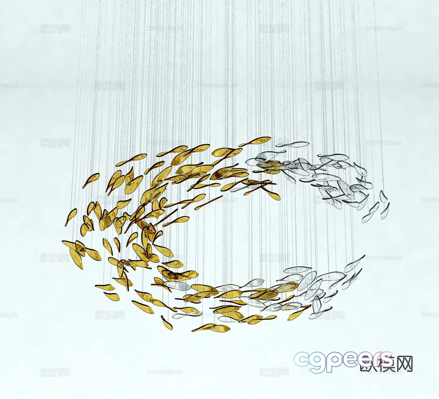 Light luxury decorative lamp lobby lamp 3d model
