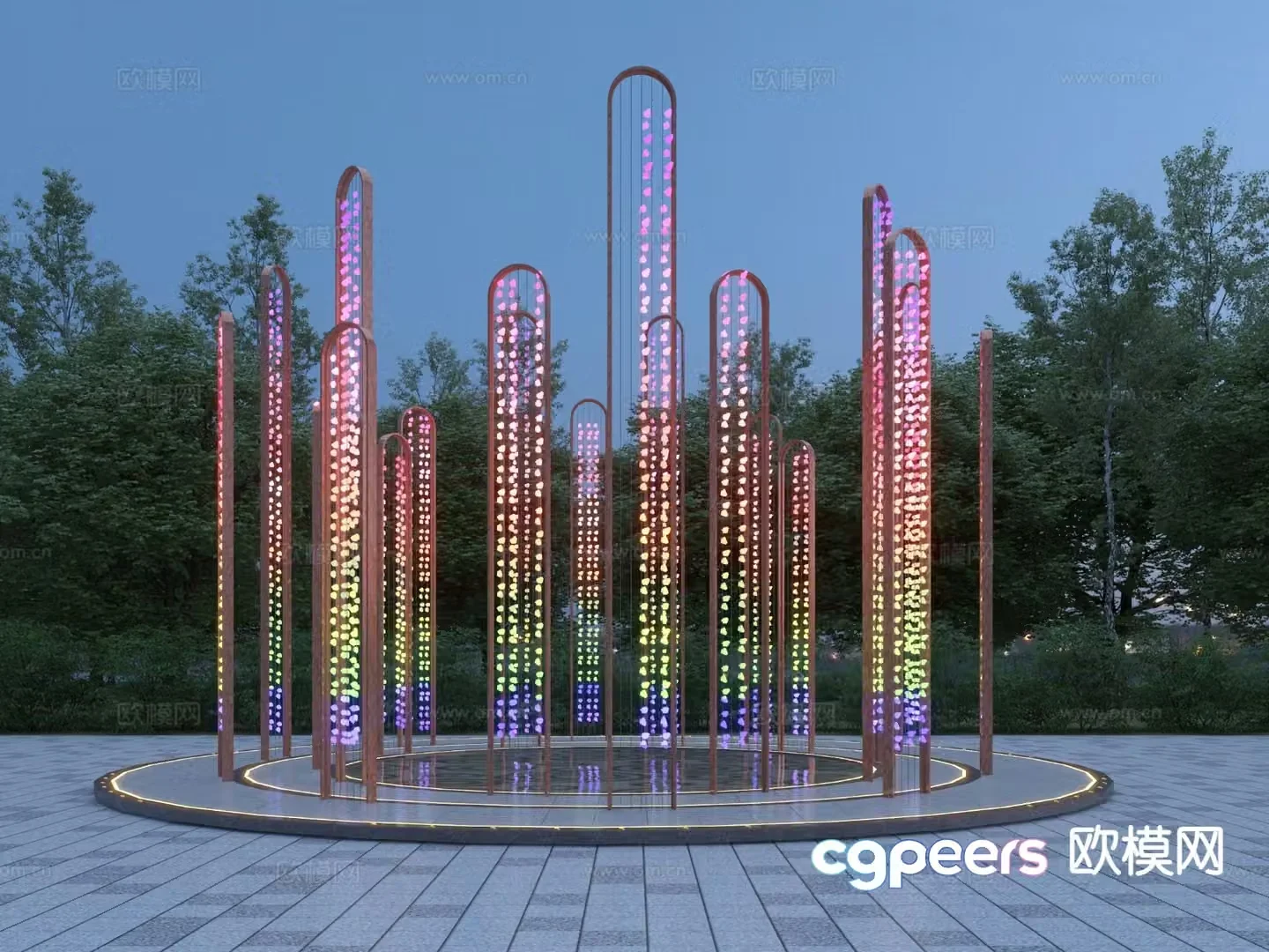 Modern urban sculpture round sculpture sketch 3d model