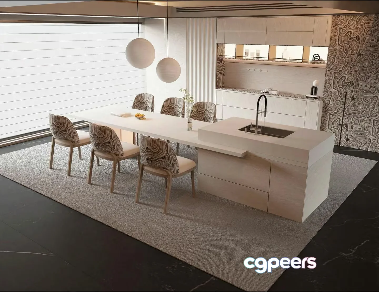 Modern Kitchen 3D Model – 19750 – VRAY Render