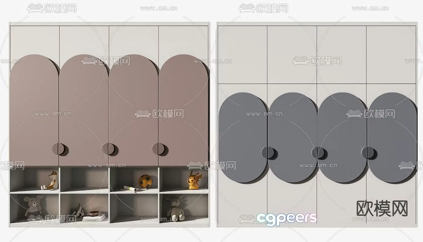 Modern children’s wardrobe 3d model