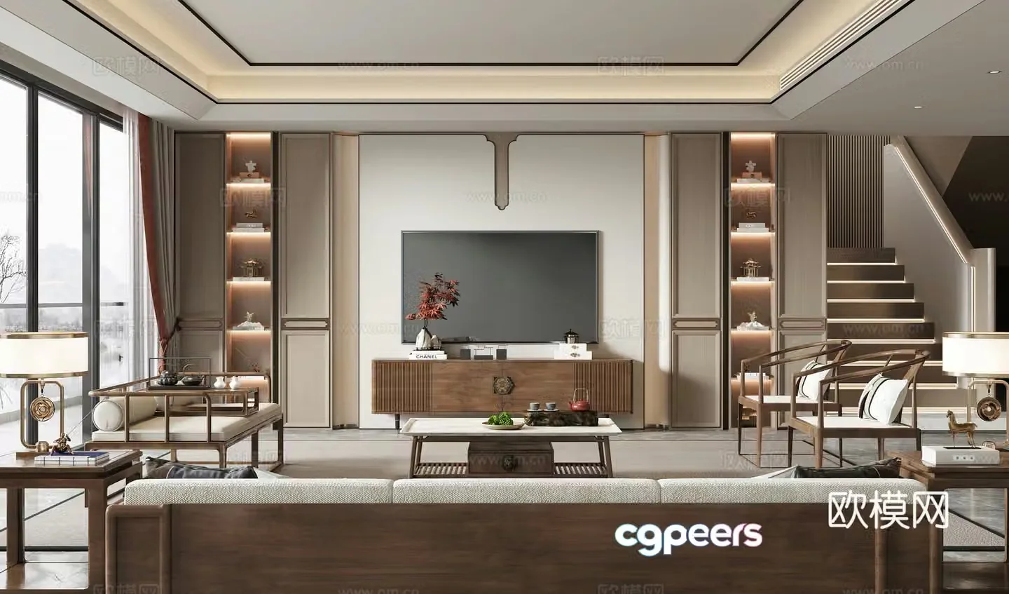 New Chinese living room 3D model