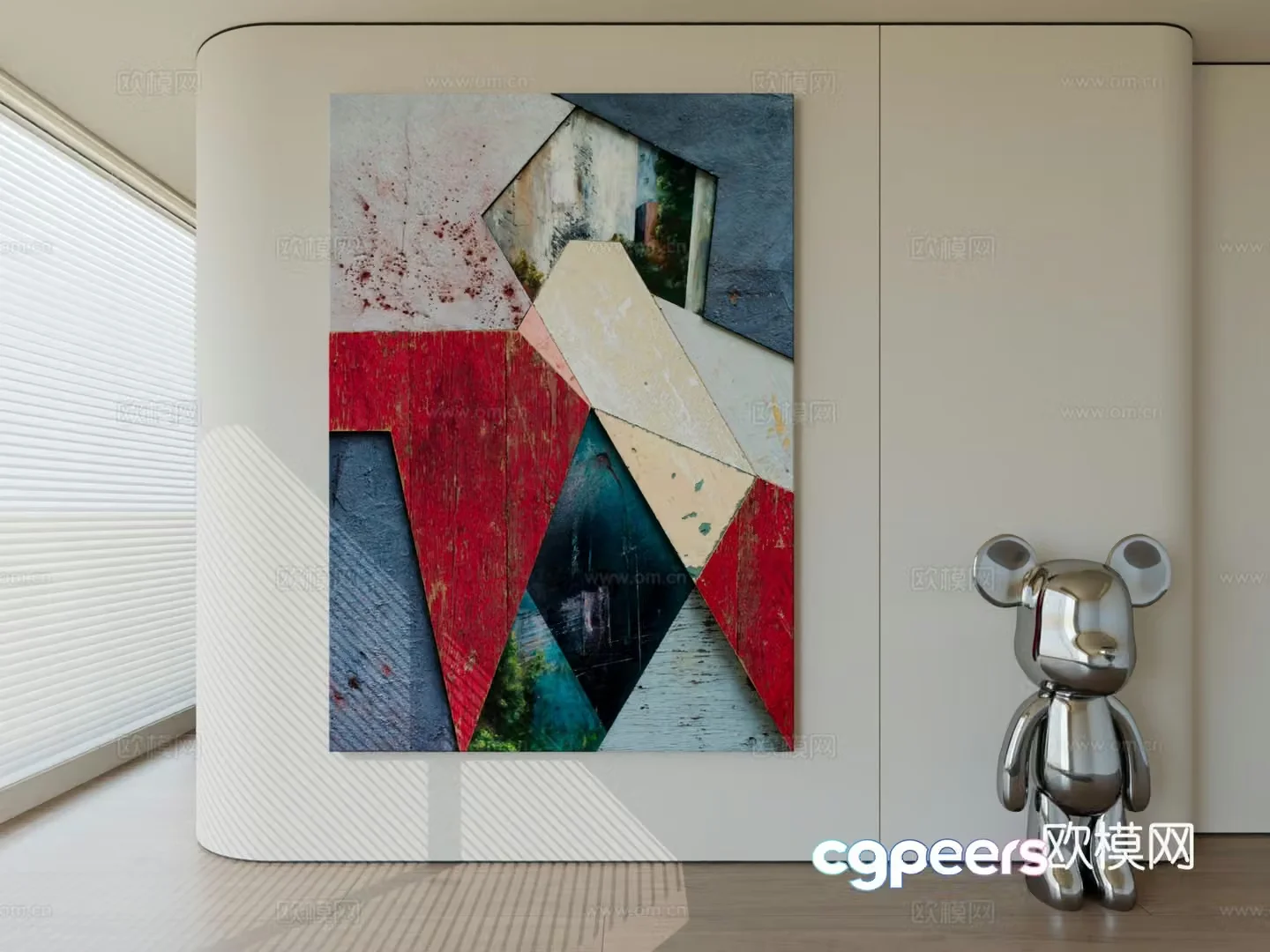 Modern minimalist hanging painting abstract art hanging painting 3d model