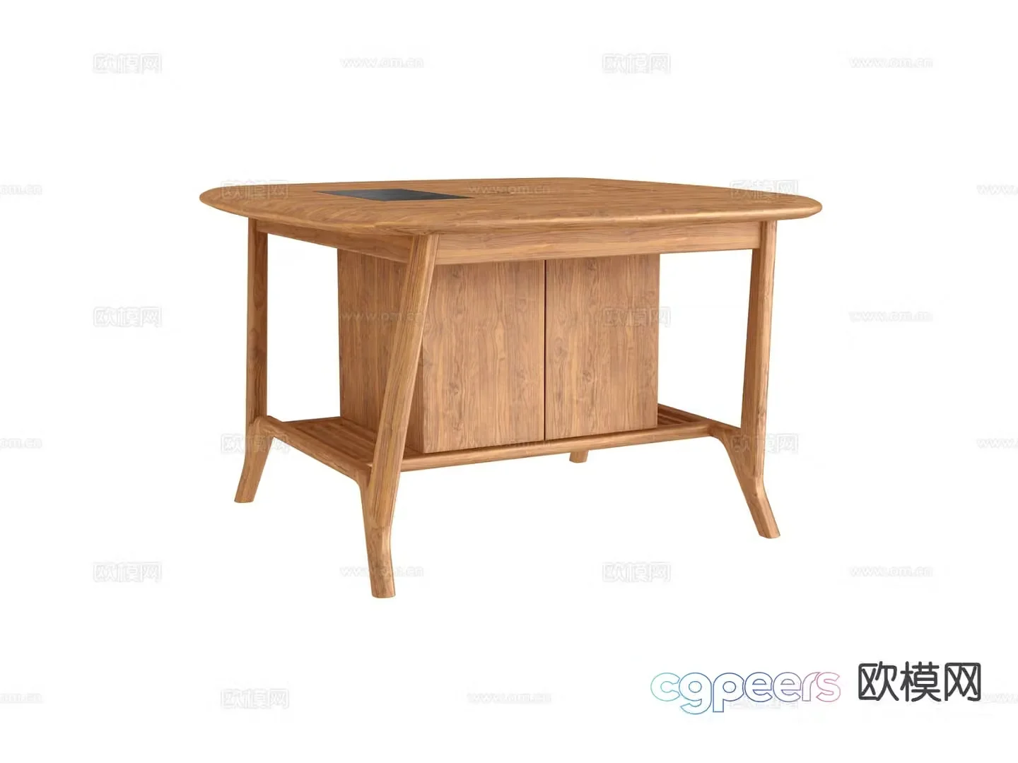 Nordic solid wood coffee table 3D model