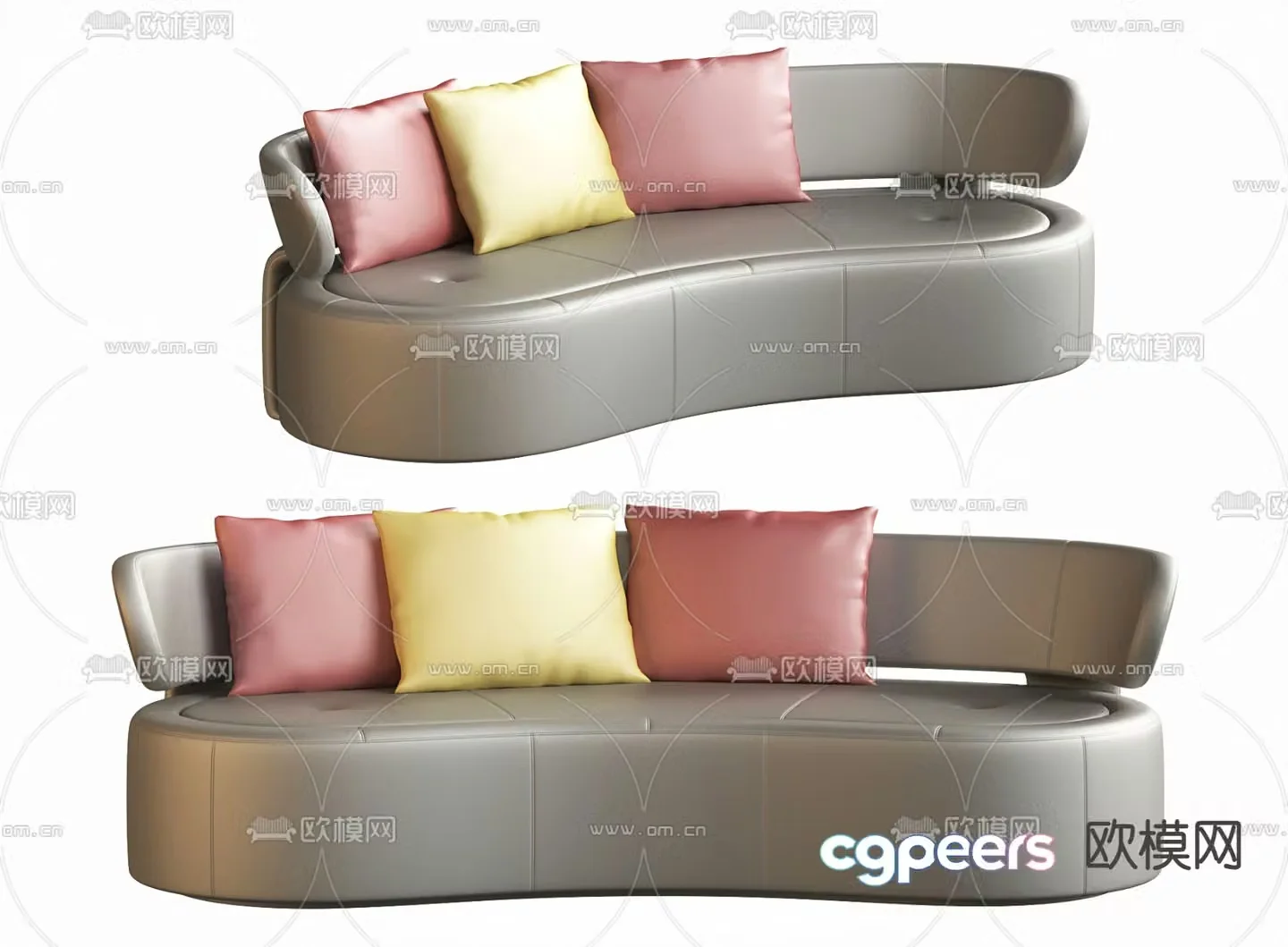 Special-shaped sofa curved sofa leather sofa 3d model