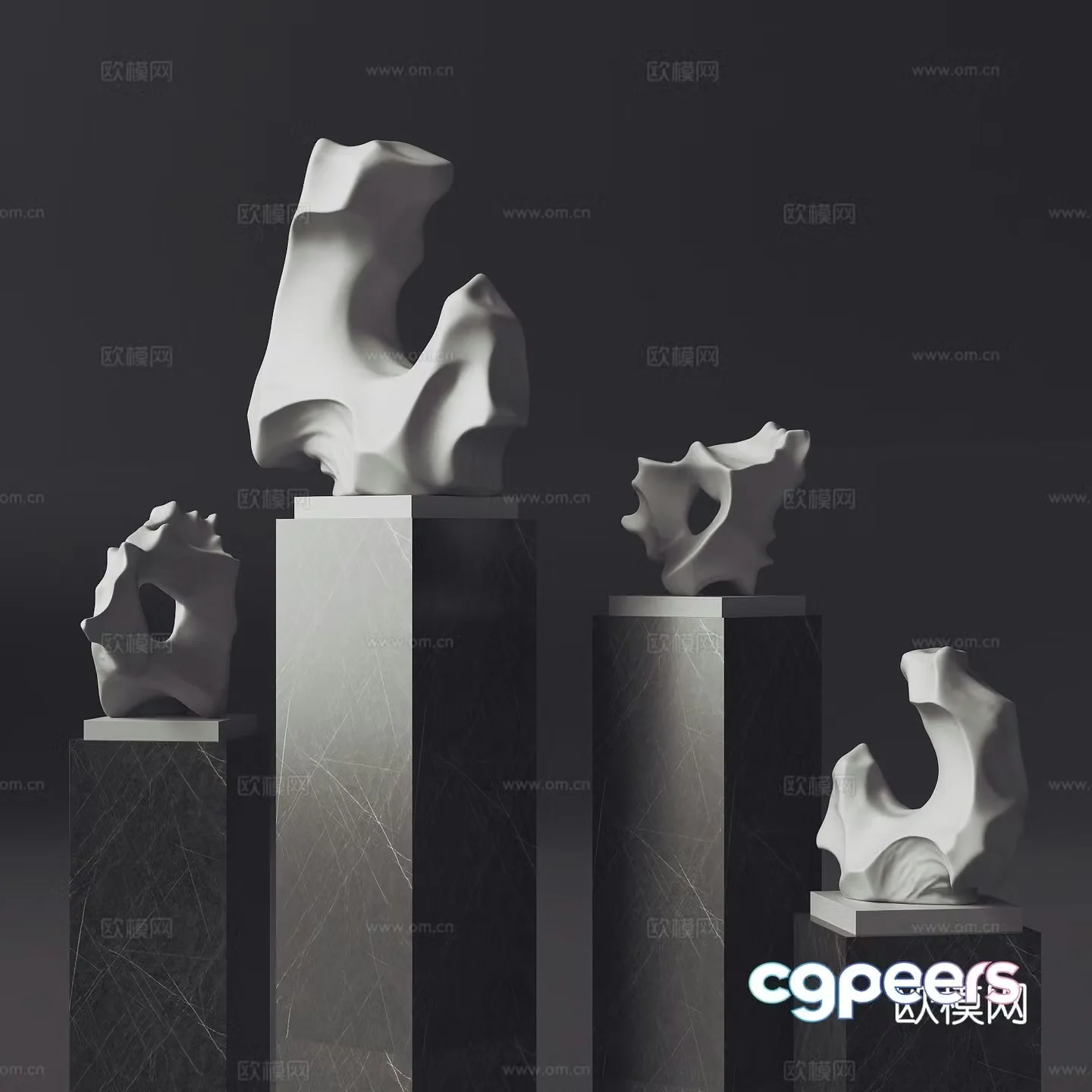 Abstract sculpture plaster sculpture art ornament 3d model