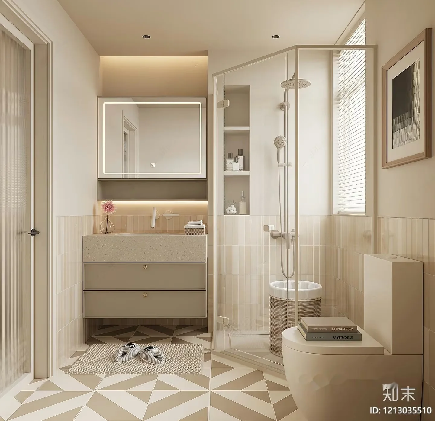 Modern Bathroom 3D Model – 1372 – VRAY Render