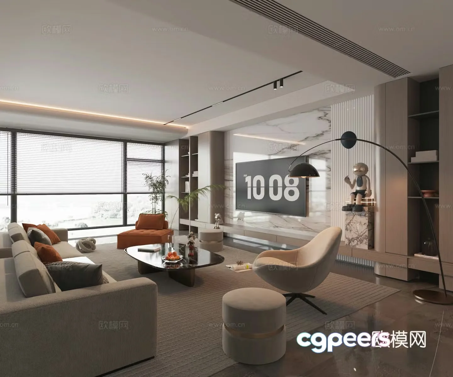 Modern living room 3d model