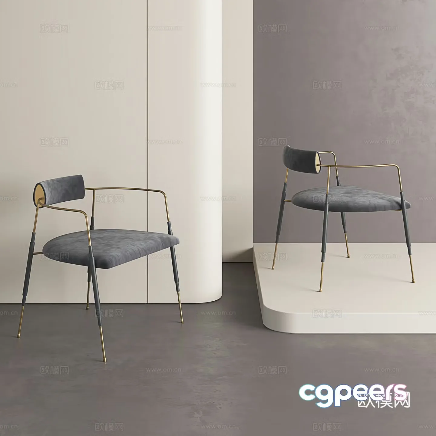 Minimalist dining chair modern dining chair light luxury dining chair Italian dining chair leather dining chair 3D model