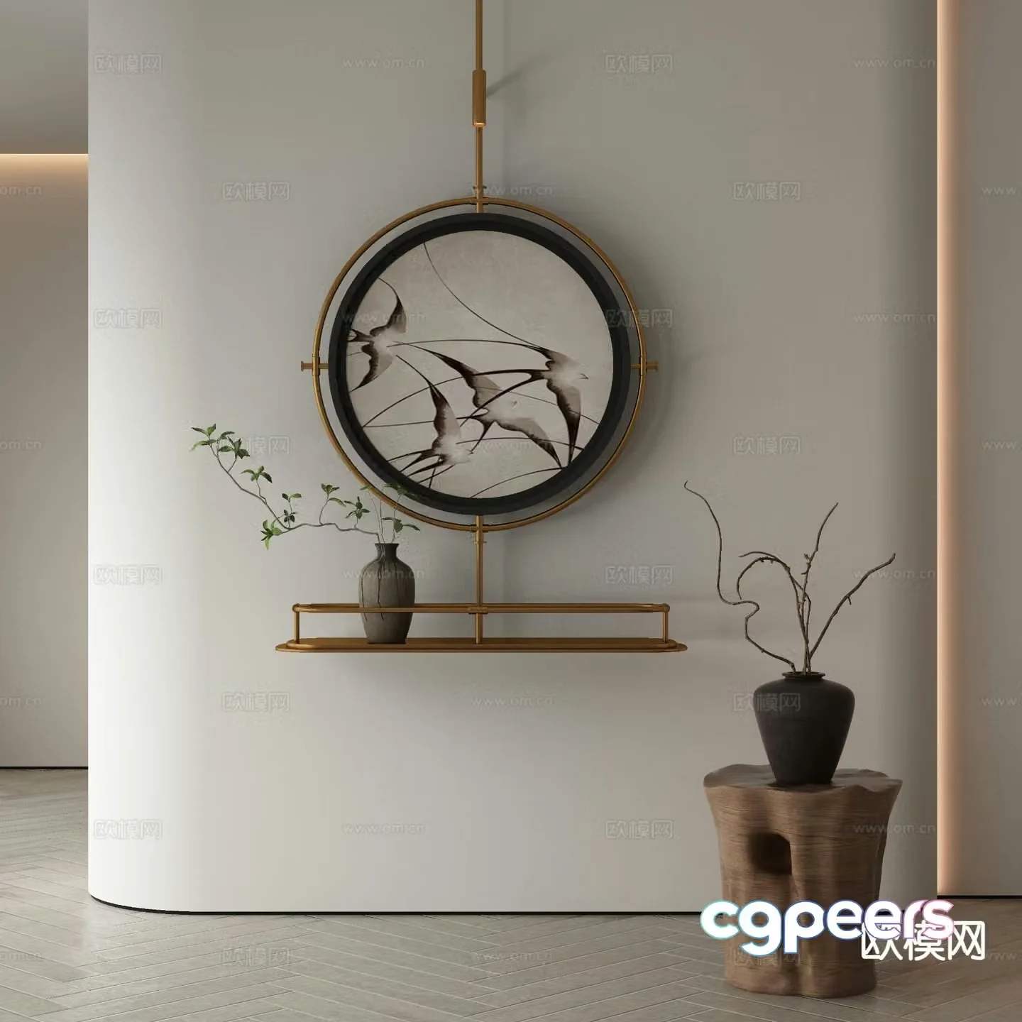 New Chinese style decorative painting 3d model