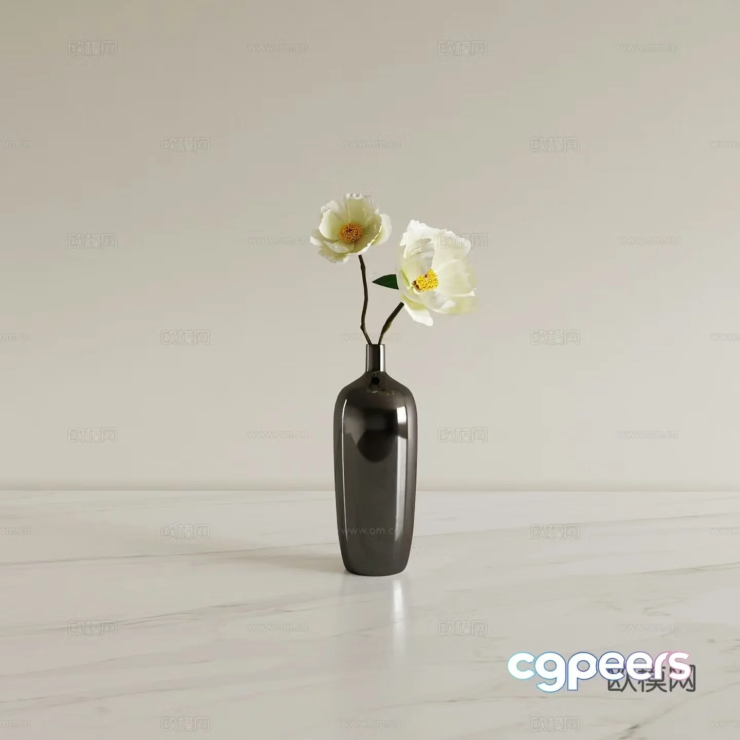 modern vase floristry flower flower arrangement 3d model