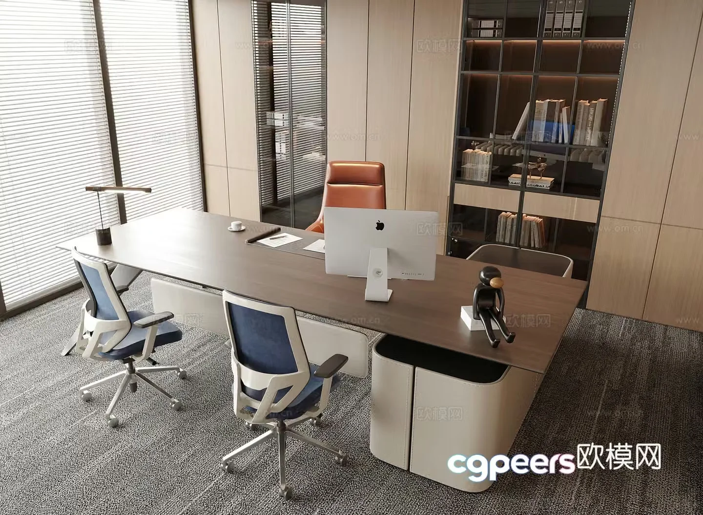 Modern boss office desk chair chair desk chair office chair 3d model