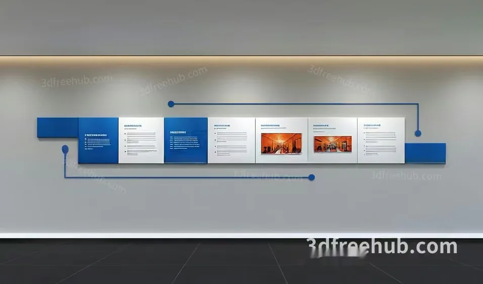 A Timeline On A Wall 3D Model – 22643 – VRAY Render
