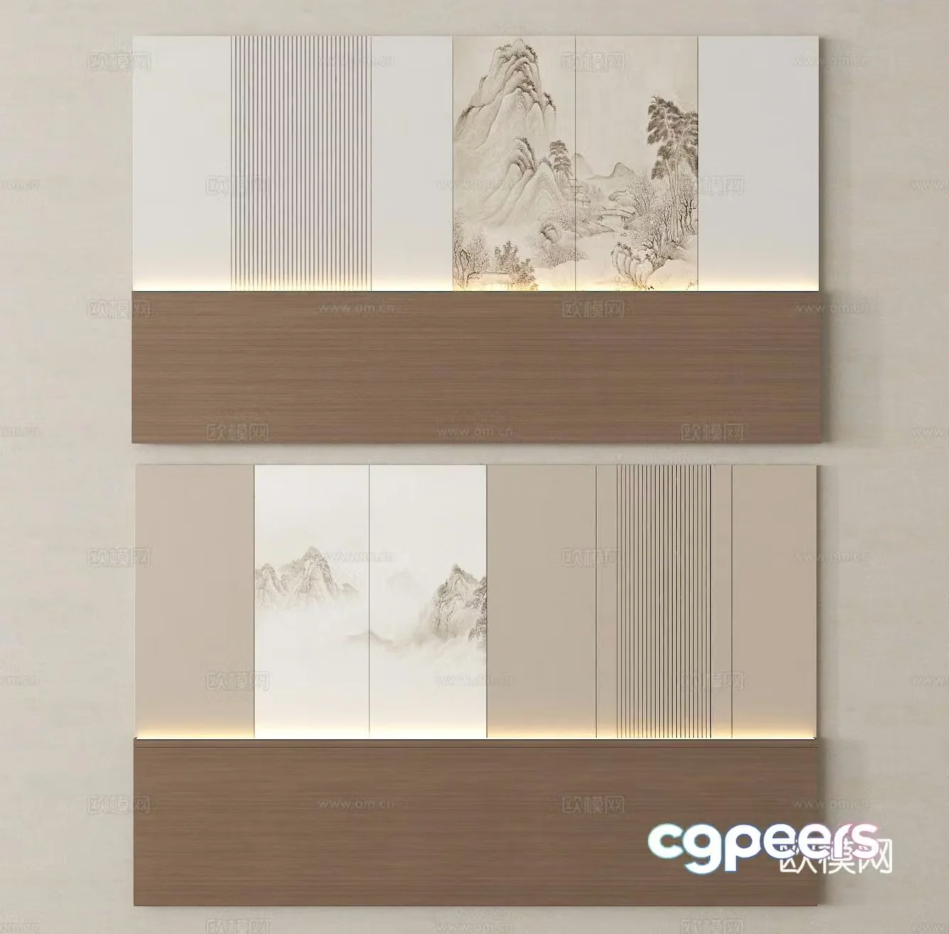 Living room background wall TV background wall 3d model