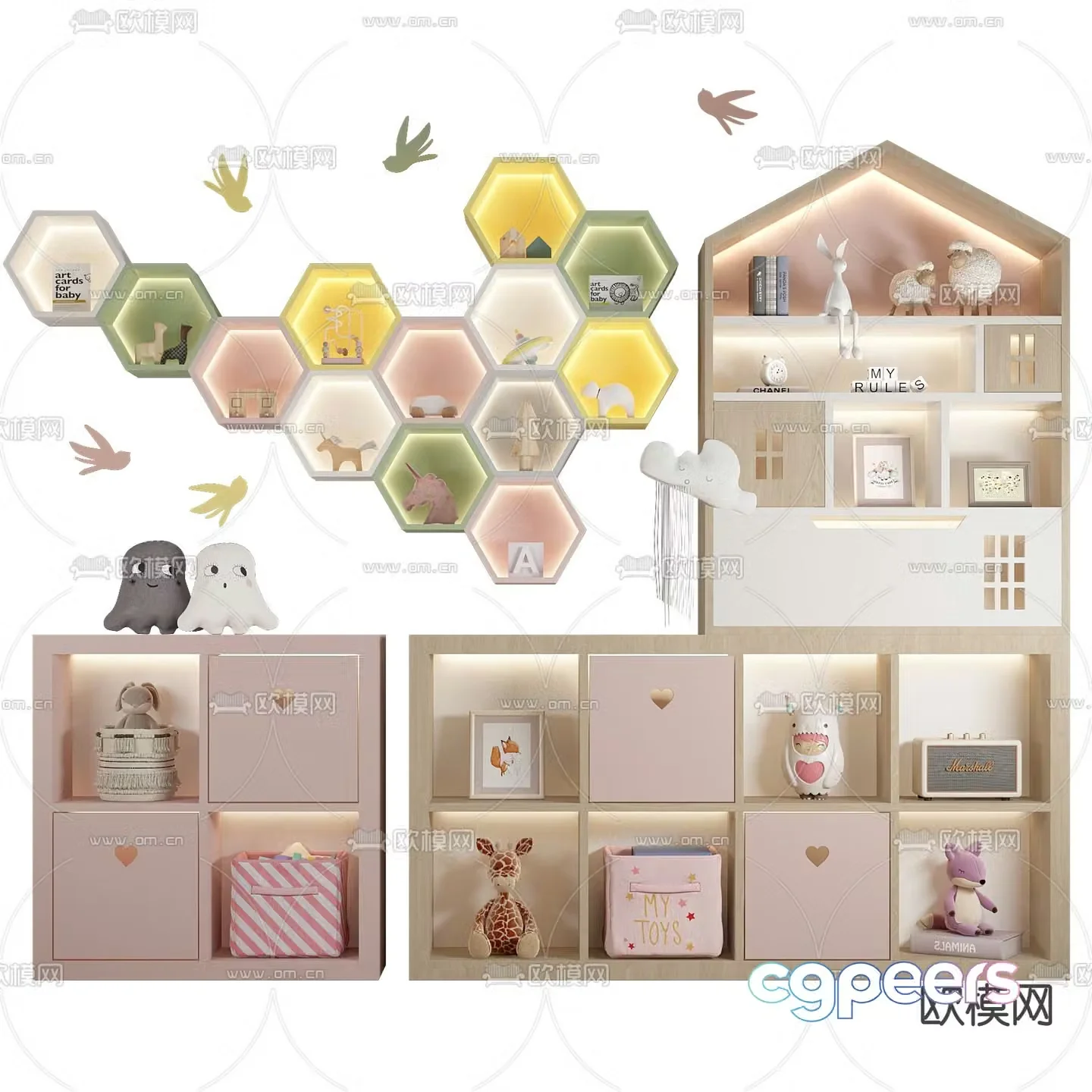 Modern children’s decorative cabinet 3d model