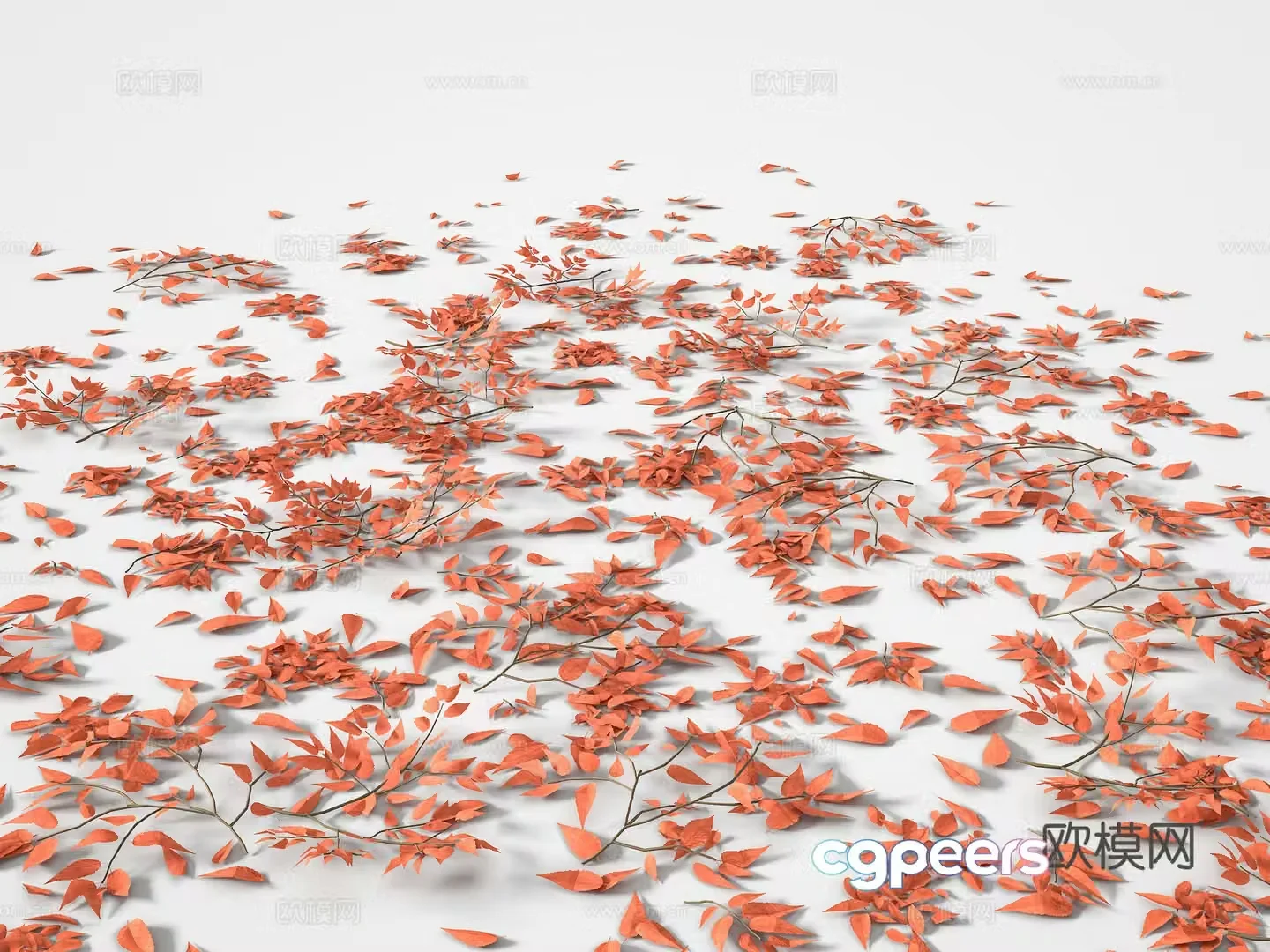 Leaves Falling Leaves Red Maple Leaves 3D Model