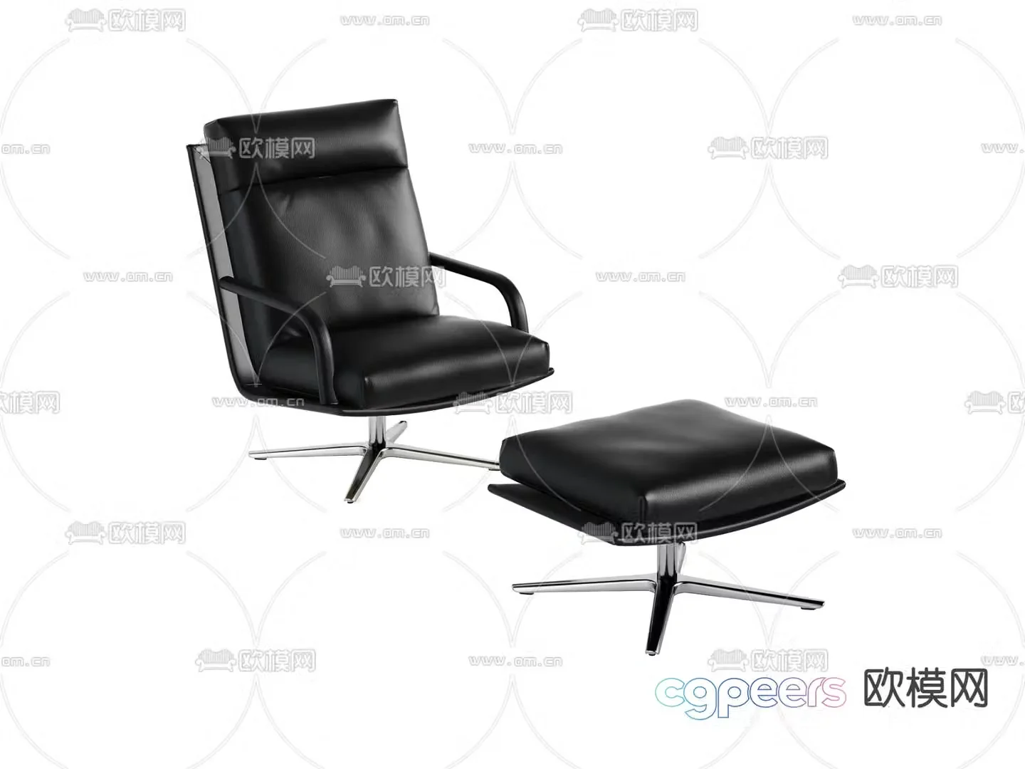 Leather chair casual chair 3d model