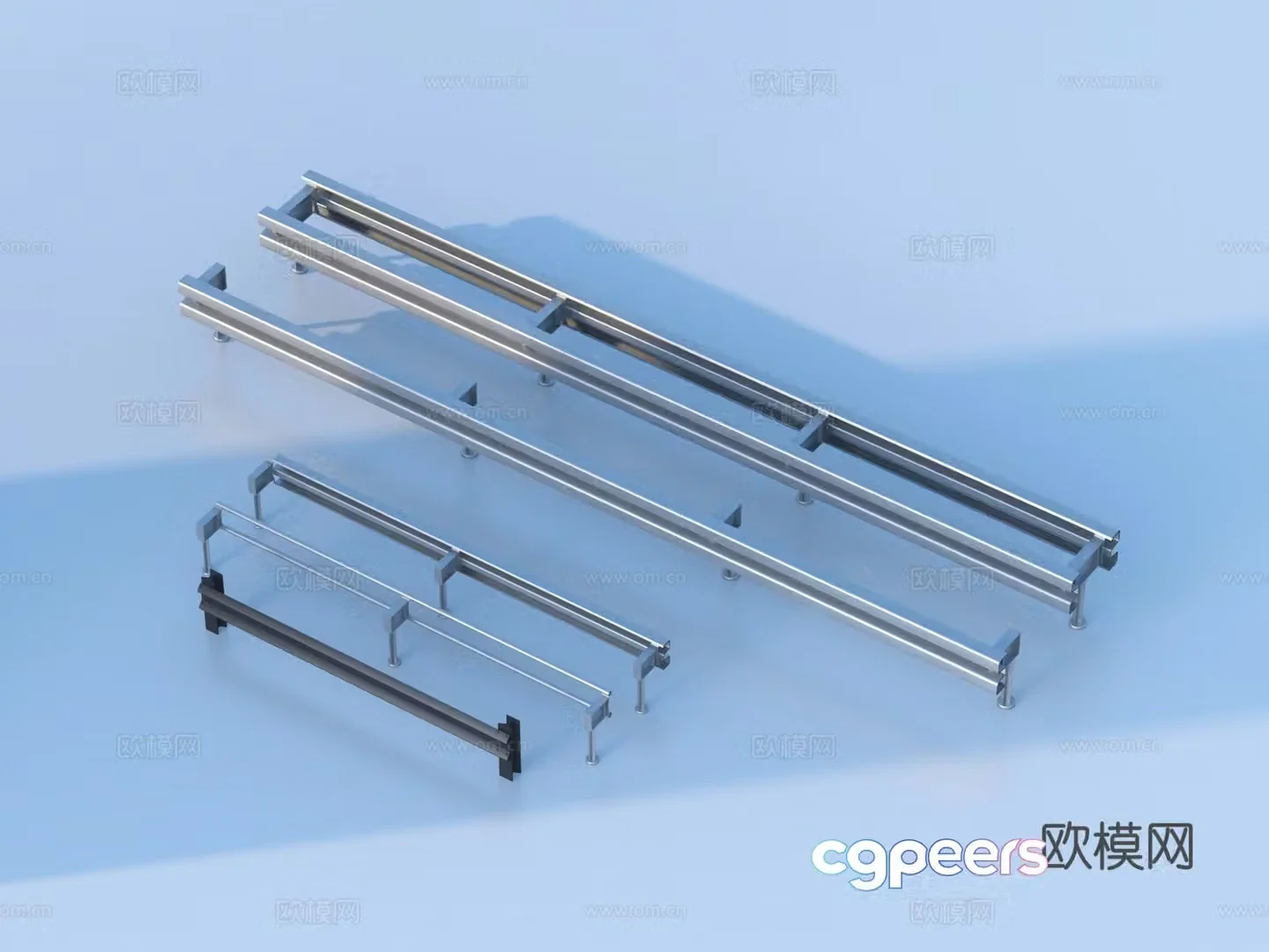 Guardrail Rail Fence Wrought Fence 3D Model
