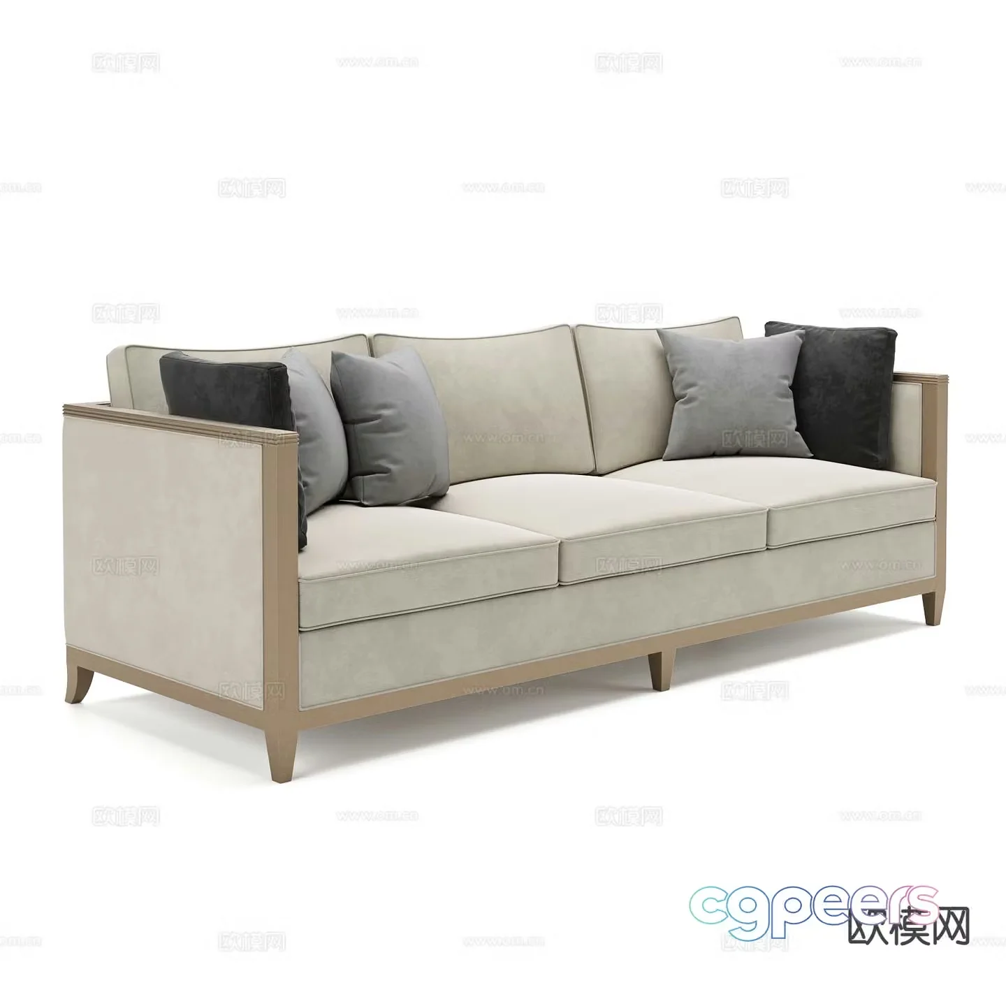 Modern three-seat sofa 3d model