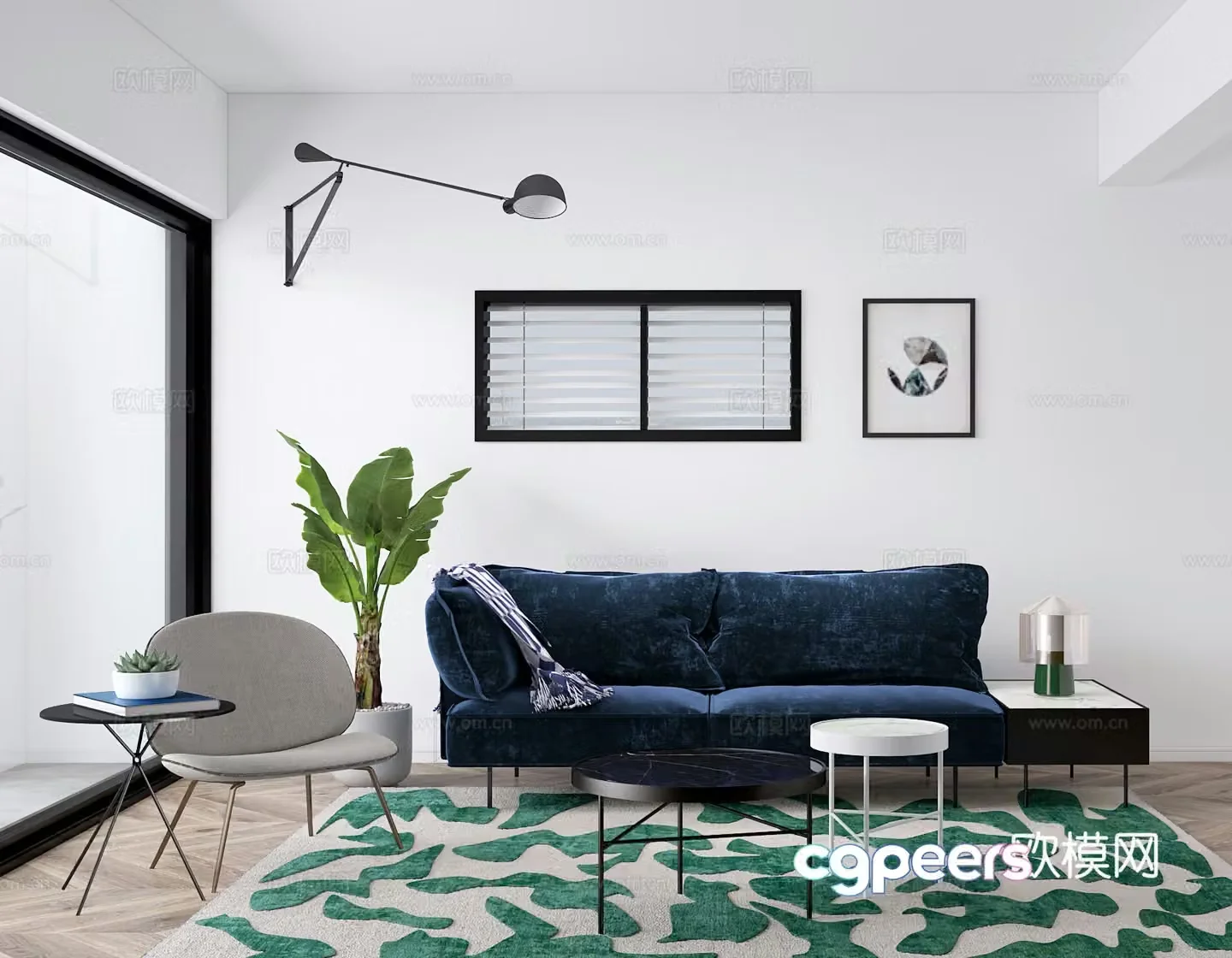 Nordic modular sofa 3d model