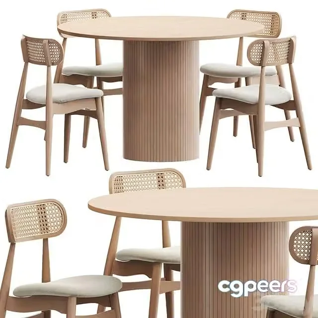 3ds Max Free – Dining Group Larson Chair & Hill Table from Divan ru