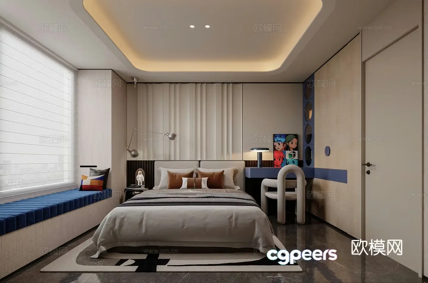 Modern Italian light luxury children’s room 3D model