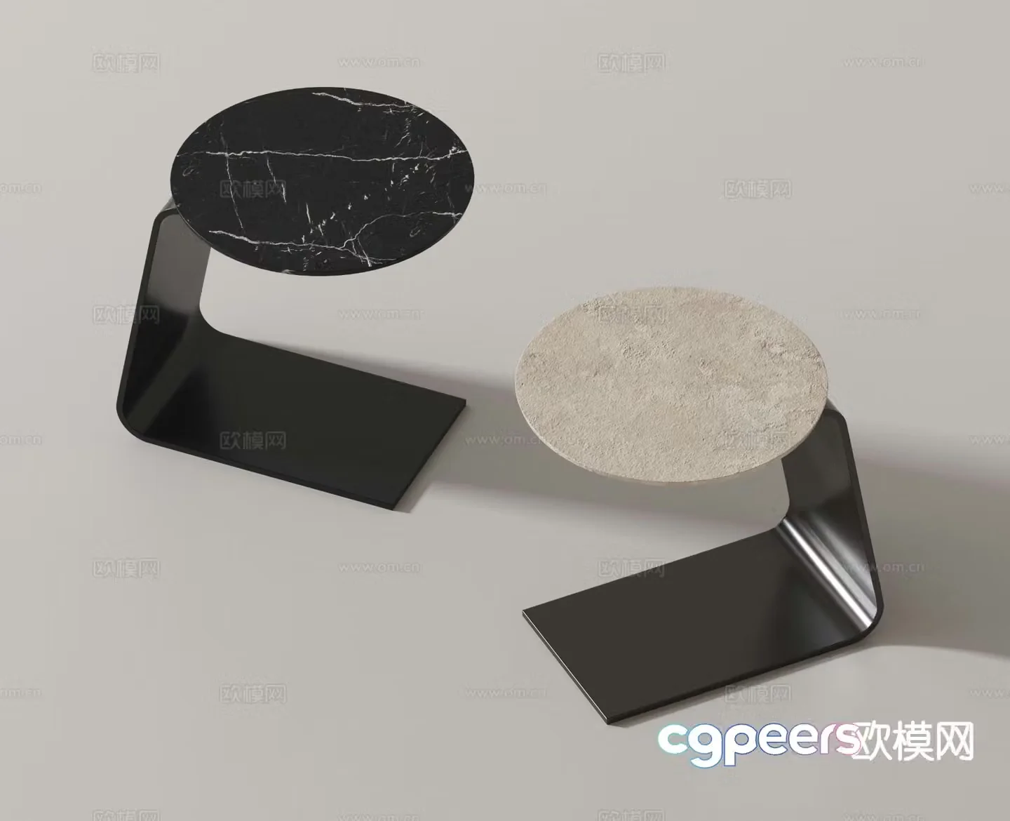Modern side table corner table round table 3D model