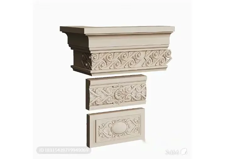 Decorative Wall Molding 3D Model – 543 – VRAY Render