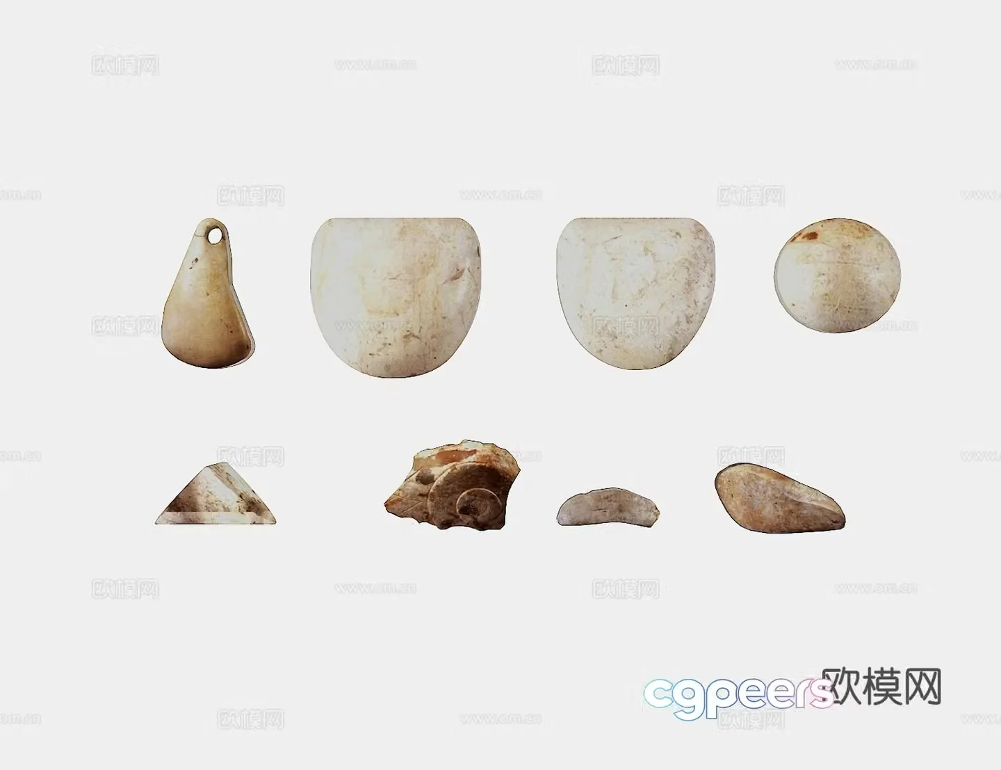 Cultural Relics Jade Stone Artifacts Ancient Cultural Relics 3D Model