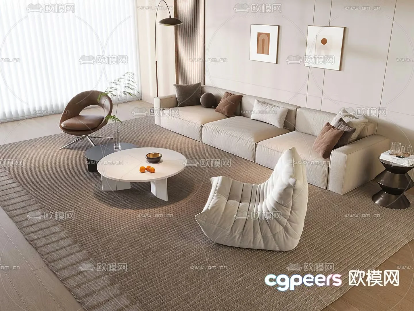 Modern sofa beanbag sofa 3d model