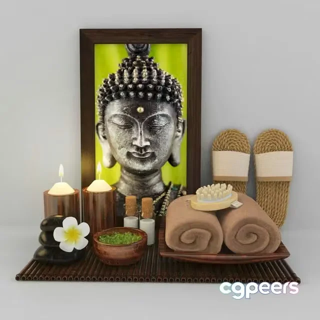 3ds Max Free – Decorative set for spa