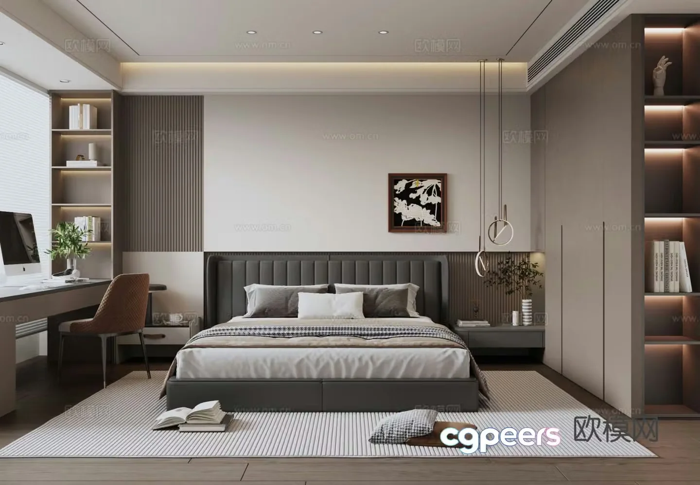 Italian style bedroom master bedroom 3d model