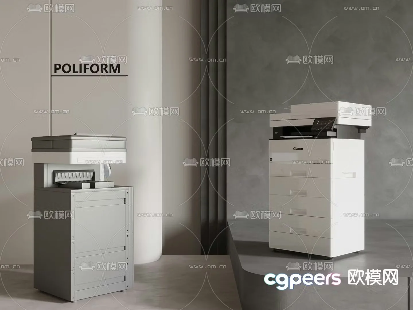 printer copier 3d model