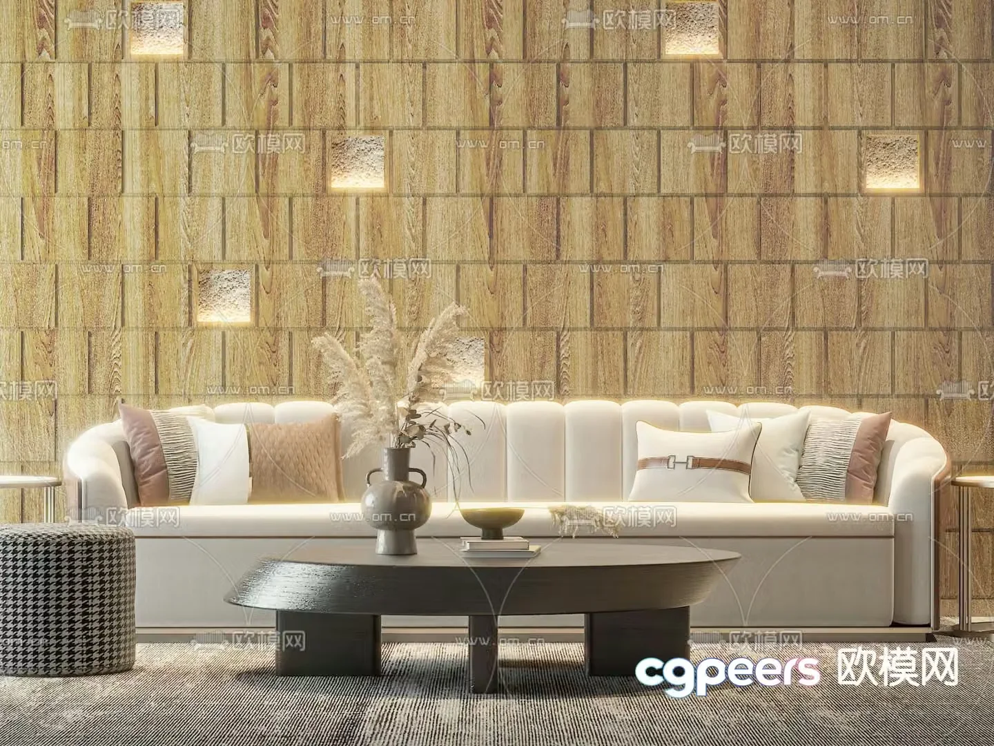 Light luxury modular sofa 3D model