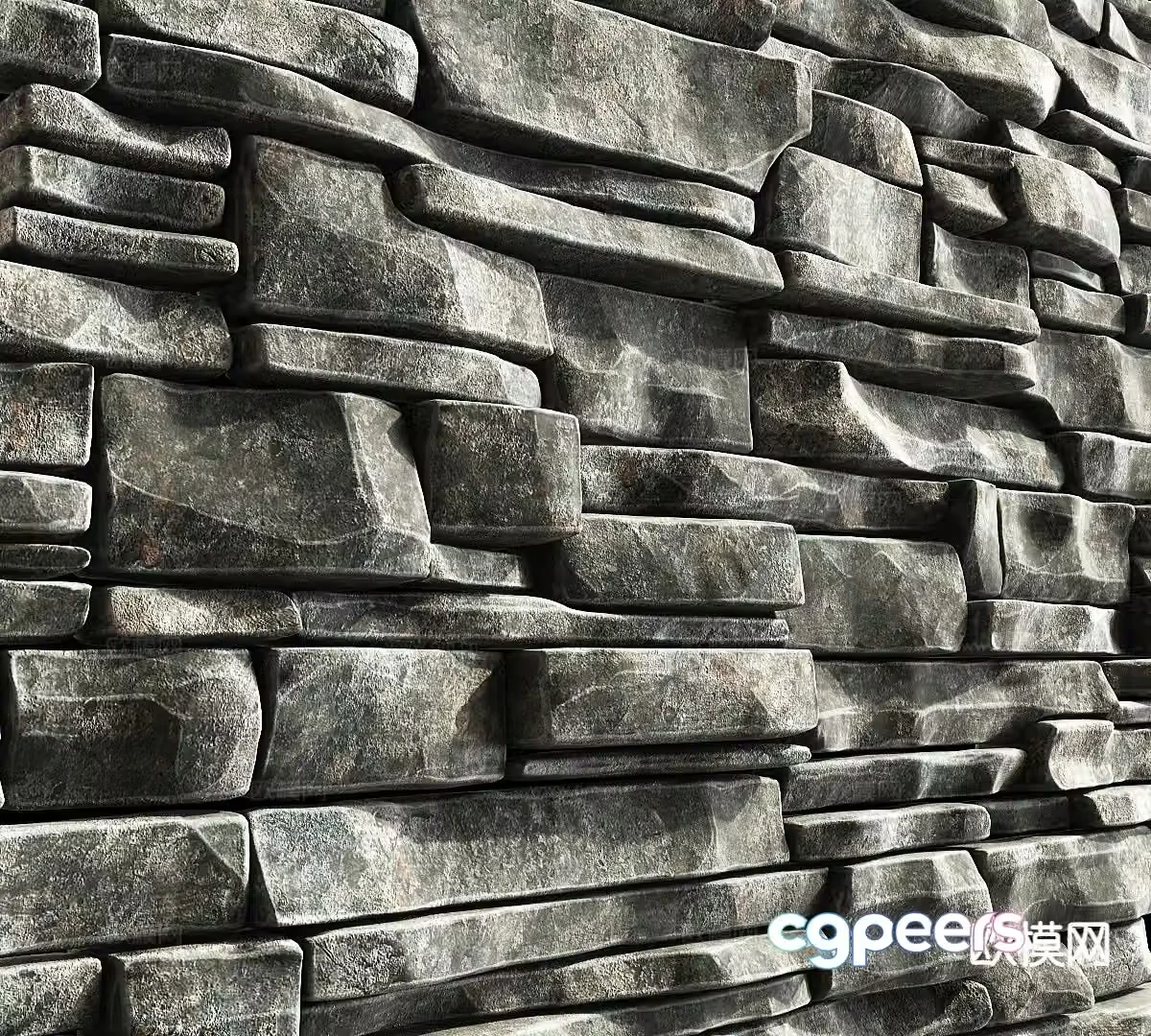 stone wall culture stone background wall stone brick wall 3d model