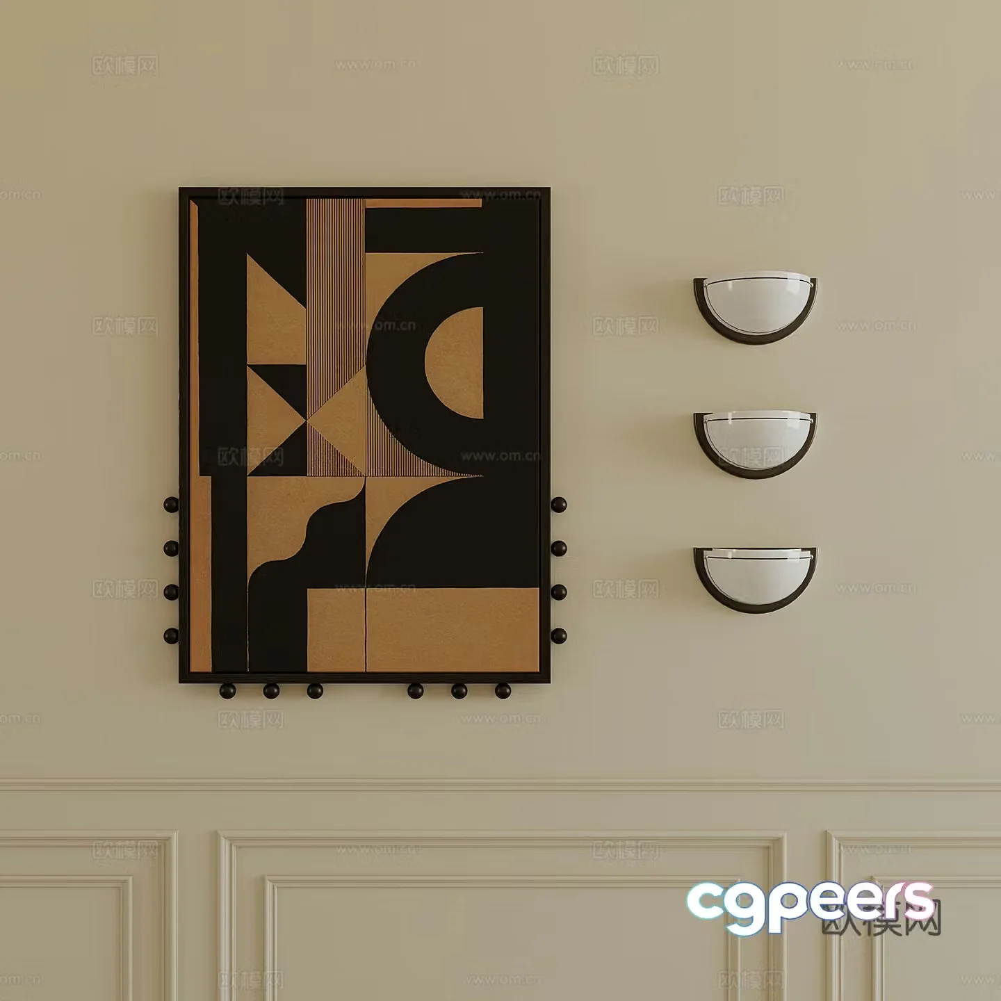 3D model of decorative wall lights in ancient times