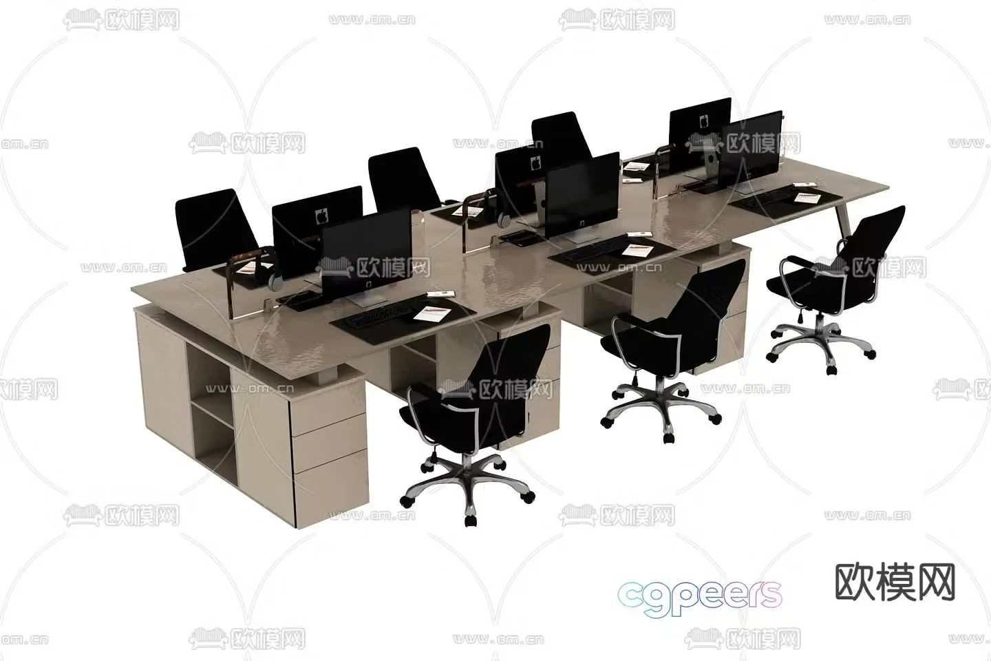 desk work station 3d model