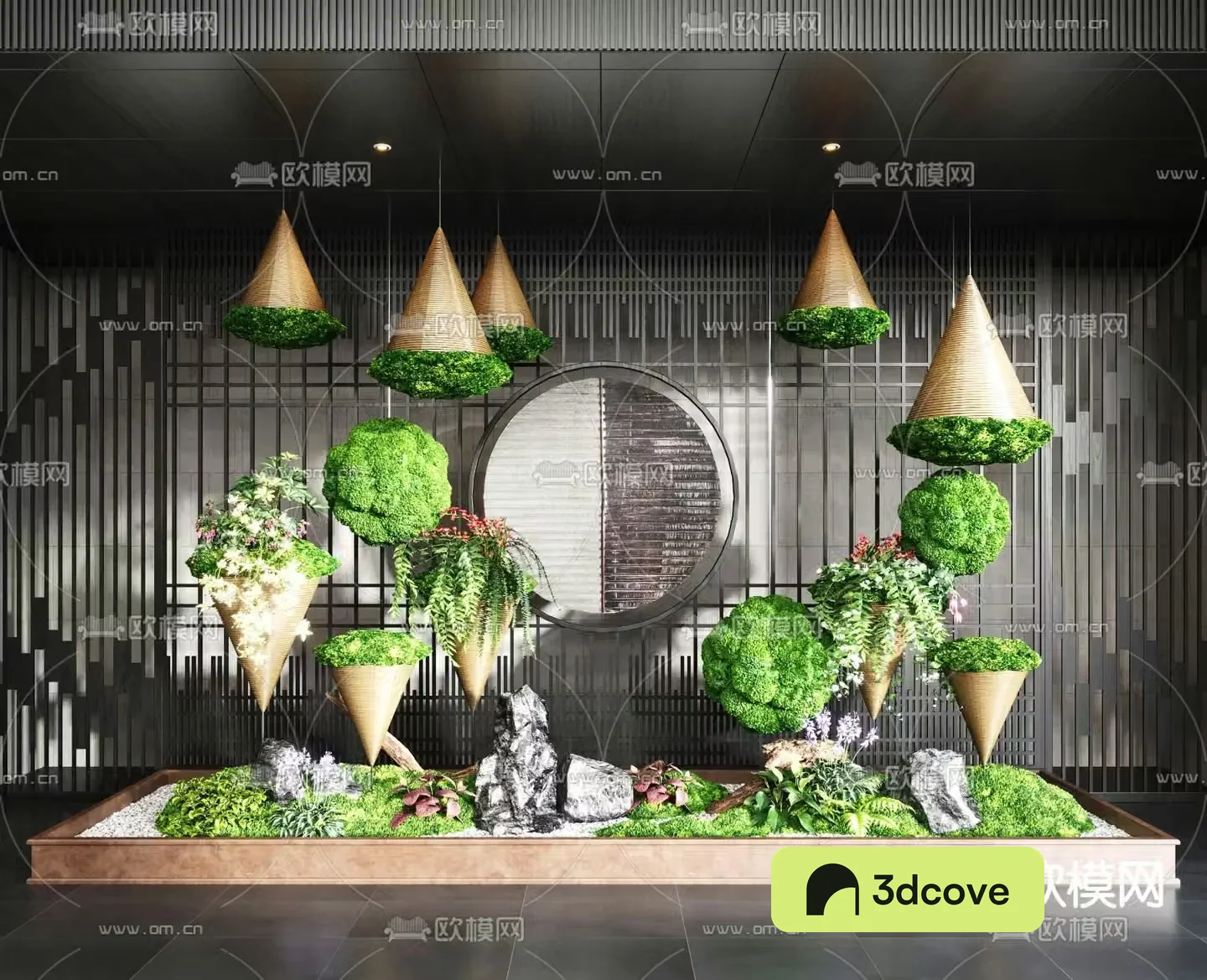 Indoor landscaping moss landscaping