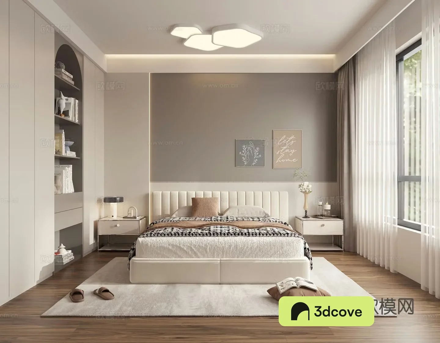 Modern creamy bedroom