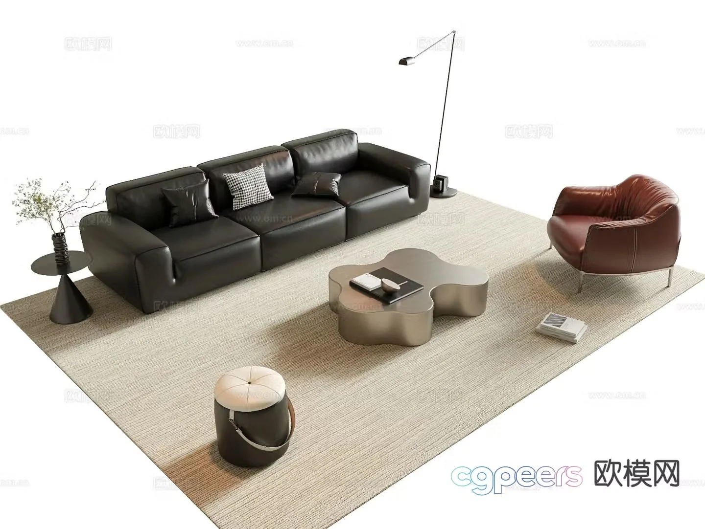 Italian sectional sofa 3d model