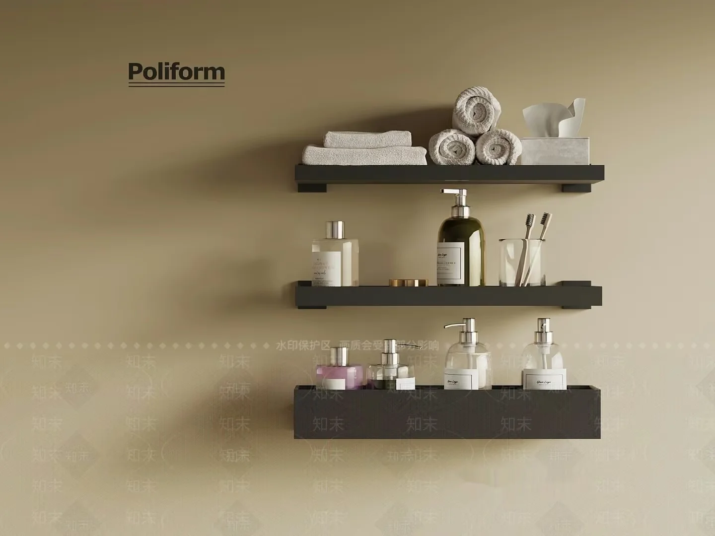 Modern Bathroom Shelves 3D Model – 7334 – VRAY Render