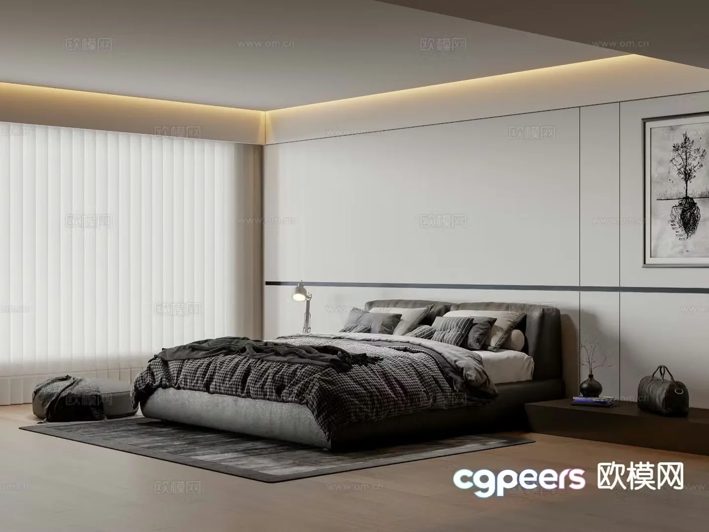 Italian style bedroom master bedroom 3d model