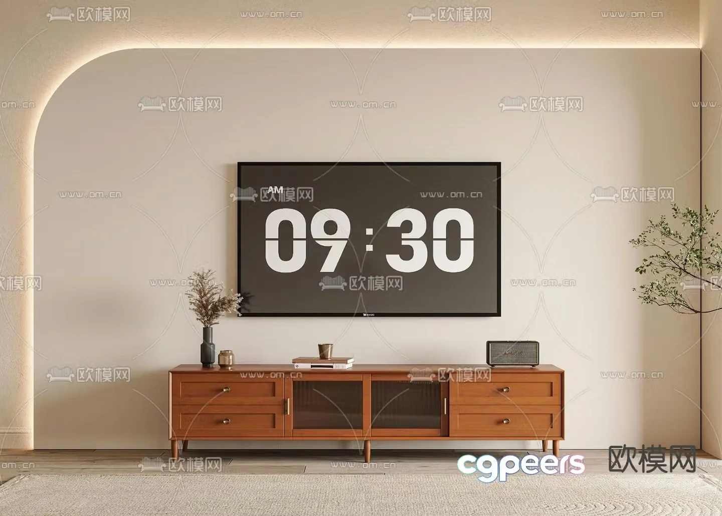 Medieval style TV cabinet 3D model