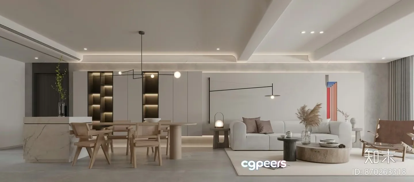 Modern Living Room 3D Model – 14797 – VRAY Render