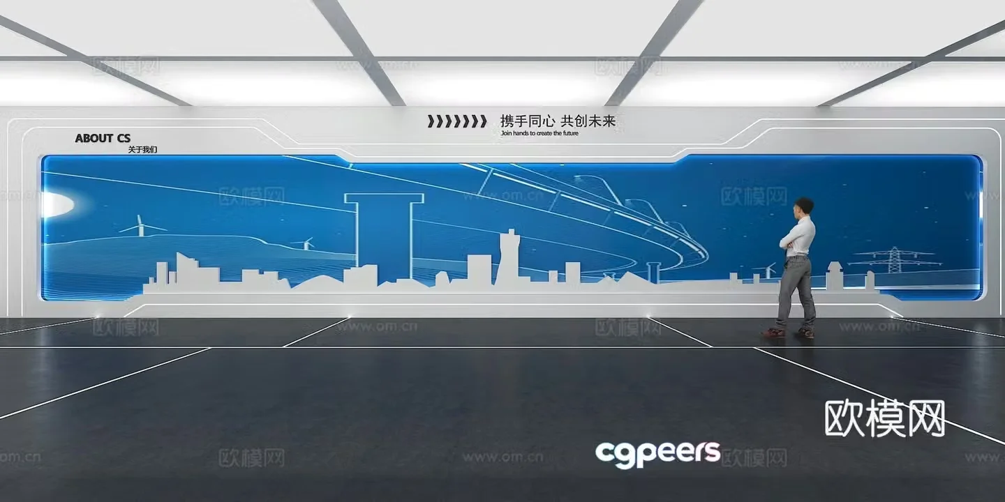 Cultural wall Corporate culture wall Display wall Classroom Exhibition hall Campus culture Corridor 3D model