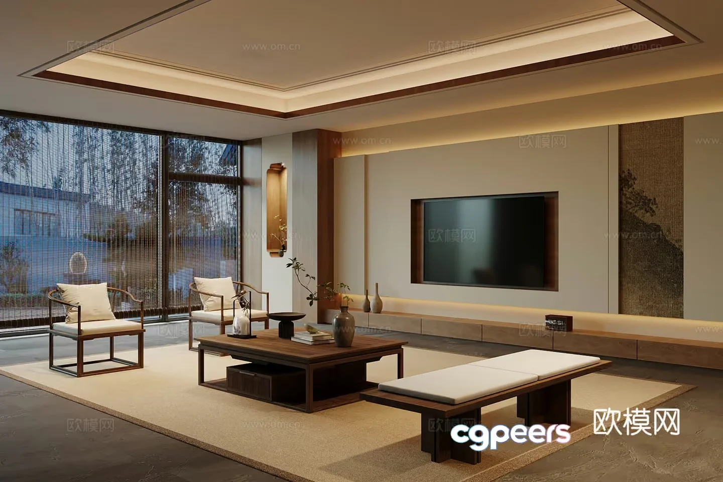 Modern Living Room 3D Model – 9778 – VRAY Render