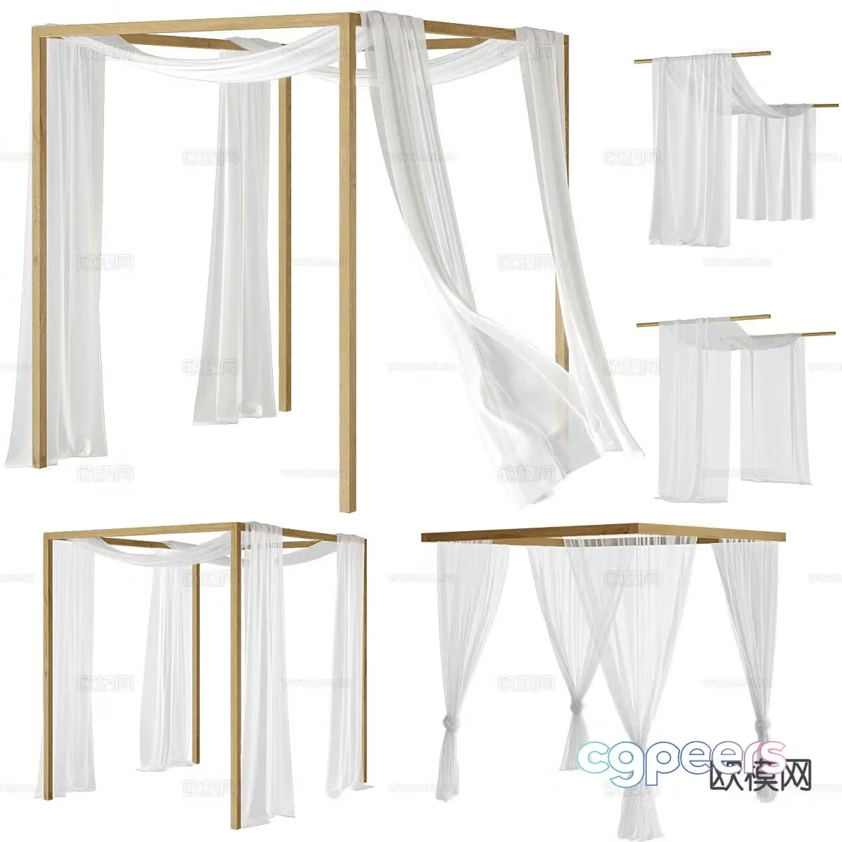 canopy canopy bed curtain 3d model