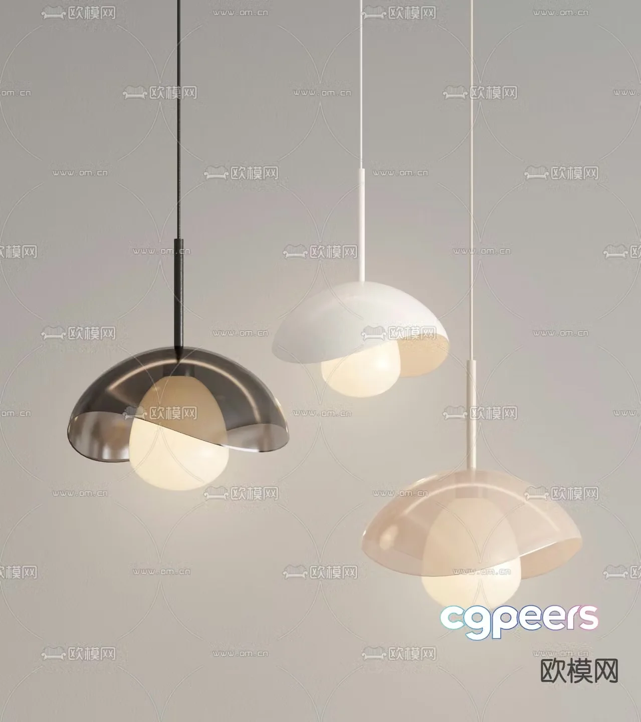 Glass chandelier art chandelier 3d model