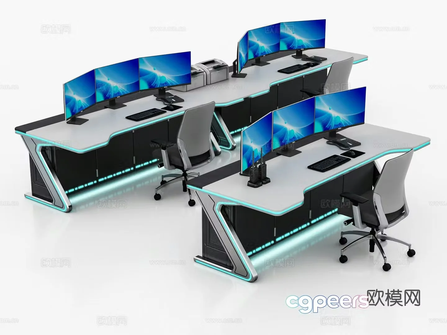Modern console desk 3d model