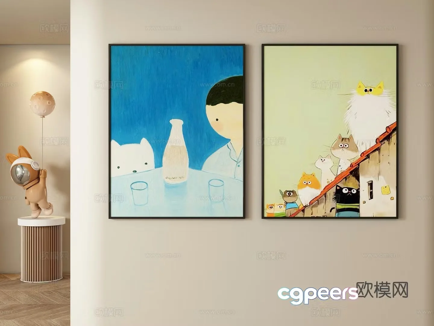 Children’s decorative paintings hanging paintings 3d model